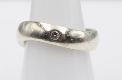 Auktion 355<br>925er Silber-Ring, FOSSIL, Zirkon-Solitär, 8,7gr., RG 57 [1]