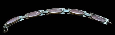 Auktion 355<br>Silberarmband-835- mit Rosenquartz 