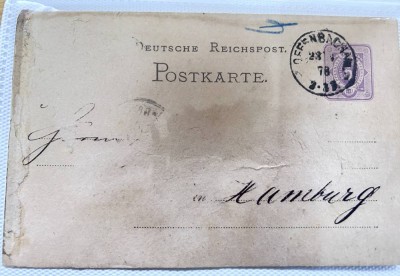 Auktion 355<br>2 kleine Ordner mit Postkarten /Kartenbrief ab 1875 bis ca. 1900, Deutsches Reich, Schweiz, Königreich Bayern  ca. 104 Teile,bis auf eine alle gelaufen [1]