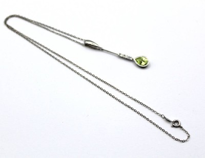 Auktion 355<br>925er Silber-Anhänger mit wohl Peridot an 925er Kette, 3,1gr., L-45cm, Anh. L-4,8cm [1]