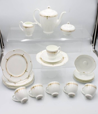 Auktion 355<br>Kaffeeservice für 6 Personen, Hainrich /V&B, Paloma Picasso, Kannenhenkel gerissen, Kanne H-18,5cm Tassen H-7,5cm [1]