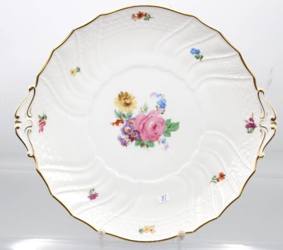 Auktion 355<br>Gebäckteller, Hutschenreuther, florales Dekor, ca. D-27,5cm [1]