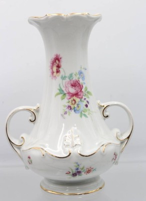 Auktion 355<br>Henkelvase, AL-Ka, florales Dekor, ca. H-22,5cm [1]