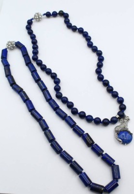 Auktion 355<br>2x div. Halsketten, Lapislazuli., je mit Magnetschließe, ca. L-48 bis 50cm [1]