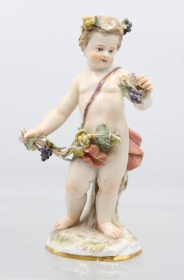 Auktion 355<br>Meissen-Figur, Allegorie des Herbstes, mehrfach bestossen und geklebt, ca. H-13cm [1]