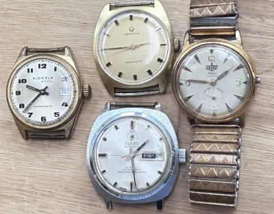 Auktion 355<br>4xmechanische Armbanduhren, nur 2 Werke laufen, 1x Automatic 