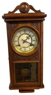 Auktion 355<br>Wanduhr um 1920, Holzgehäuse,  Werk nicht geprüft [1]