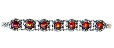 Auktion 356<br>Silber-925- Armband mit Bernsteinen, Nefrom, Danmark, L-ca. 20 cm, 49,3 gr. [1]