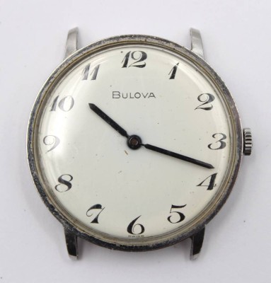 Auktion 356<br>Herren-Armbanduhr, Bulova, Handaufzug, Werk läuft, ohne Band, D-3,3cm [1]