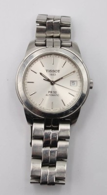 Auktion 356<br>Herren-Armbanduhr, TISSOT 1853, PR 50 Automatic, Werk läuft, D-3,6cm [1]