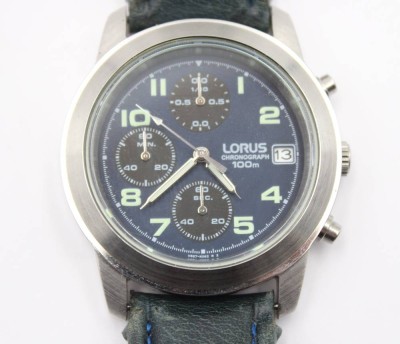 Auktion 356<br>Armbanduhr, Lorus Chronograph, Quartz, Werk nicht geprüft, ca. D-4cm [1]