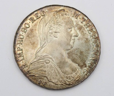 Auktion 356<br>Maria Theresien Thaler, Silber, Nachprägung, 28,1gr., D-4cm [1]