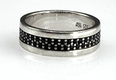 Auktion 356<br>925er Band-Ring, schwarze Steine, 5,4gr., RG 56 [1]