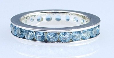 Auktion 356<br>925er Silber-Memory-Ring, blaue Steine, 4,3gr., RG [1]