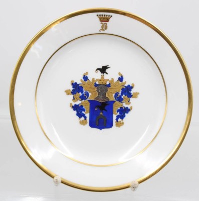 Auktion 356<br>Studentika-Wappenteller, jug. Corps Boroussia Bonn, Buyno, Joseph v., 1855, D-20cm [1]