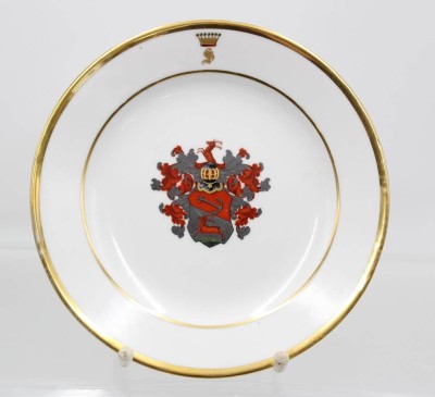 Auktion 356<br>Studentika-Wappenteller, jug. Corps Boroussia Bonn, Schmackowsky, C. v., 1855, D-20cm [1]