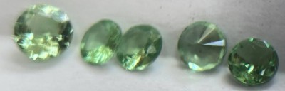 Auktion 356<br>5x grüne Tsavonite, zus. 0,64 ct [1]