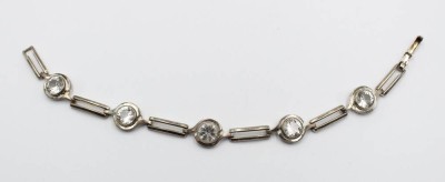 Auktion 356<br>835er Silber-Armband, klare Steine, ca. 17gr., L-18cm [1]