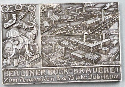 Auktion 356<br>massive versilberte Plakette 