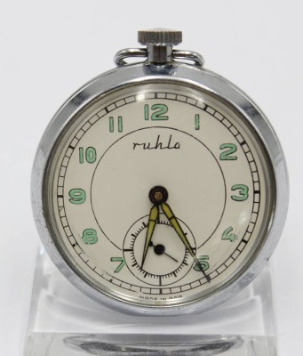 Auktion 357<br>Taschenuhr, Ruhla, Kronenaufzug, Werk läuft, D-5cm [1]