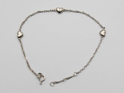 Auktion 357<br>925er Silber-Armband, herzförmige Zierelemente, ca. 1gr., L-20cm [1]