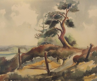 Auktion 357<br>Marquardt 1959, Landschaft, Aquarell, gerahmt/Glas, RG 64 x 74cm [1]