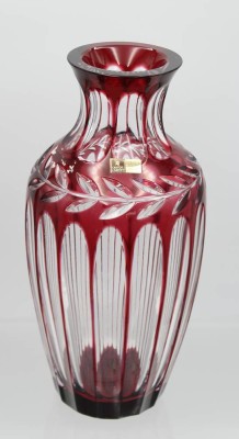 Auktion 357<br>Vase, teilw. rot überfangen, WMF Cristal Cabinet, H-29,5cm [1]