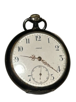 Auktion 357<br>Omega Herrentaschenuhr in Silbergehäuse-800-, Werk läuft, D-5 cm [1]